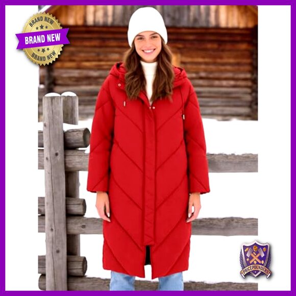 Long Puffer Coat Hooded Parka Jacket Oversized Quilted Down Winter Outerwear - Picture 3 of 7